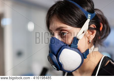Close Up Of Performance Athlete With Max In Research Lab