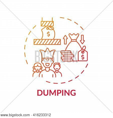Dumping Concept Icon. Anti-competitive Practice Idea Thin Line Illustration. Predatory Pricing. Dict