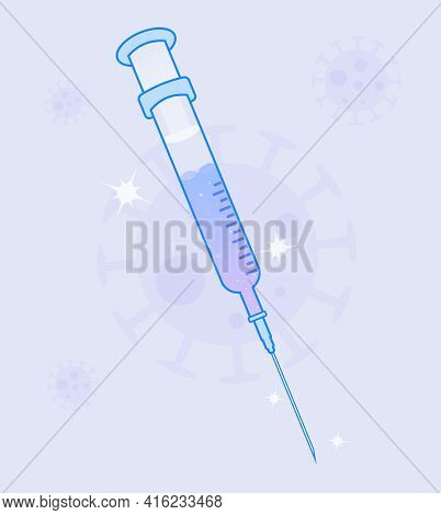 Illustration Of Dreamy Syringe With Gradient Magic Liquid