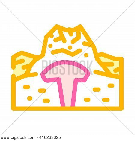 Lava Dome Color Icon Vector. Lava Dome Sign. Isolated Symbol Illustration
