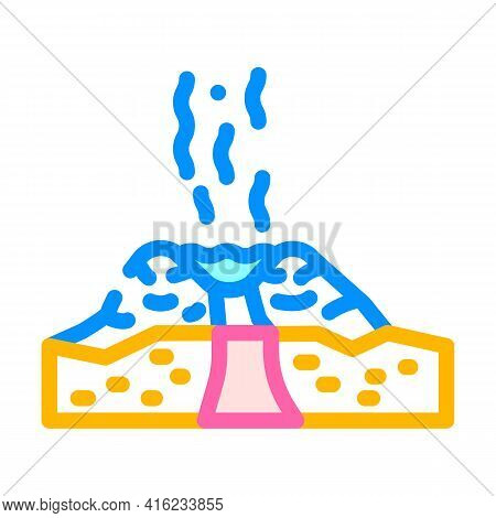 Ice Type Eruptions Color Icon Vector. Ice Type Eruptions Sign. Isolated Symbol Illustration