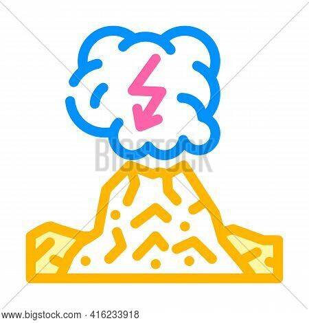 Dirty Thunderstorm Color Icon Vector. Dirty Thunderstorm Sign. Isolated Symbol Illustration