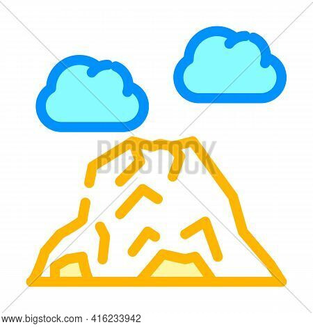Volcano Mountain Color Icon Vector. Volcano Mountain Sign. Isolated Symbol Illustration