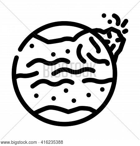 Eruption On Other Planets Line Icon Vector. Eruption On Other Planets Sign. Isolated Contour Symbol 