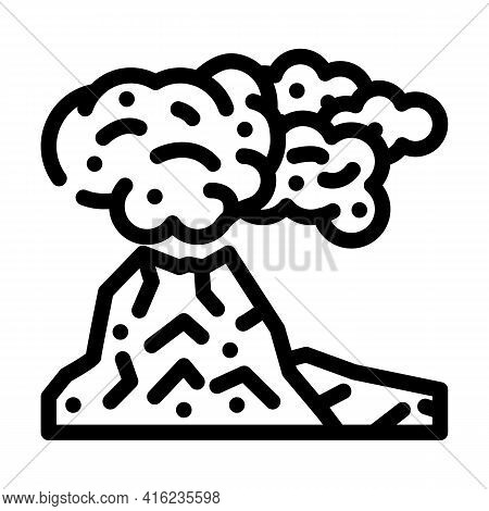 Peleus Type Eruption Line Icon Vector. Peleus Type Eruption Sign. Isolated Contour Symbol Black Illu