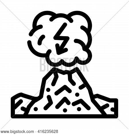Dirty Thunderstorm Line Icon Vector. Dirty Thunderstorm Sign. Isolated Contour Symbol Black Illustra