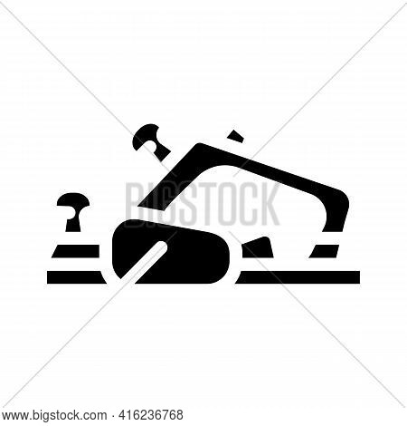 Electric Planer Tool Glyph Icon Vector. Electric Planer Tool Sign. Isolated Contour Symbol Black Ill