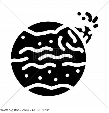 Eruption On Other Planets Glyph Icon Vector. Eruption On Other Planets Sign. Isolated Contour Symbol
