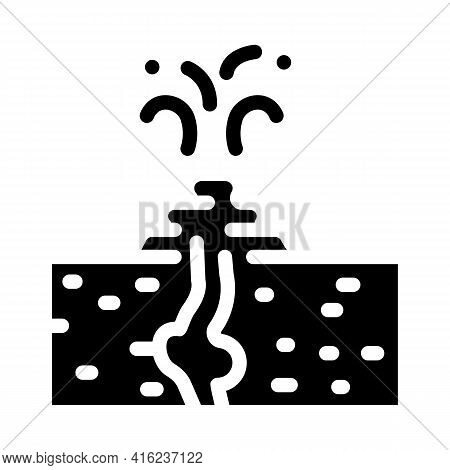 Mud Volcano Glyph Icon Vector. Mud Volcano Sign. Isolated Contour Symbol Black Illustration