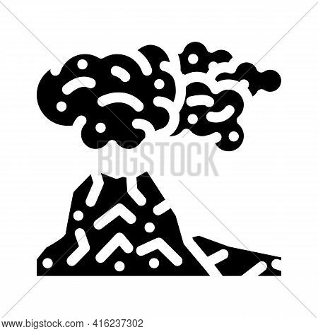 Peleus Type Eruption Glyph Icon Vector. Peleus Type Eruption Sign. Isolated Contour Symbol Black Ill