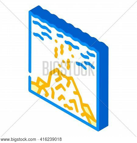 Volcano Under Water Isometric Icon Vector. Volcano Under Water Sign. Isolated Symbol Illustration