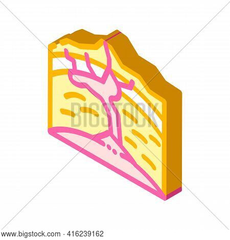 Volcano Formation Process Isometric Icon Vector. Volcano Formation Process Sign. Isolated Symbol Ill