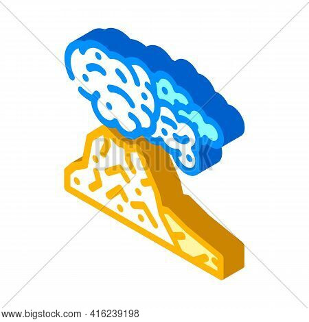 Peleus Type Eruption Isometric Icon Vector. Peleus Type Eruption Sign. Isolated Symbol Illustration