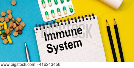 Treatment Word, Immune System Word With Medical Concepts And Medical Equipment