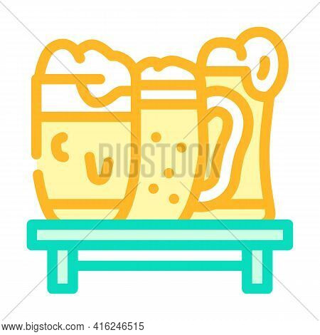 Oktober Fest Beer Festival Event Color Icon Vector. Oktober Fest Beer Festival Event Sign. Isolated 