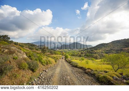 Beautiful landscapes on the Carian trail. Aegean Sea, Turkey. 