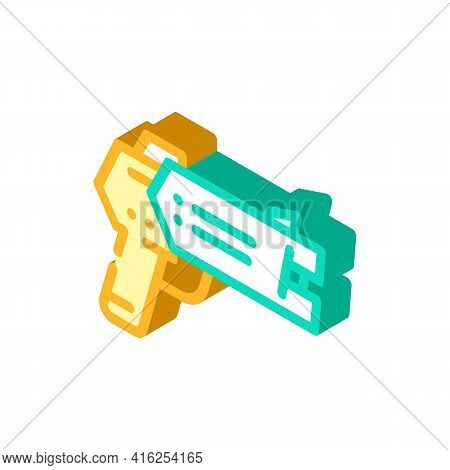 Stun Gun Protest Meeting Isometric Icon Vector. Stun Gun Protest Meeting Sign. Isolated Symbol Illus