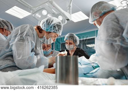Blepharoplasty Plastic Surgery Operation For Modifying The Eye Region Of The Face In Medical Clinic.