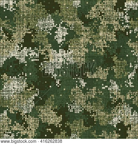 Texture Military Camouflage Seamless Pattern. Abstract Army Vector Illustration