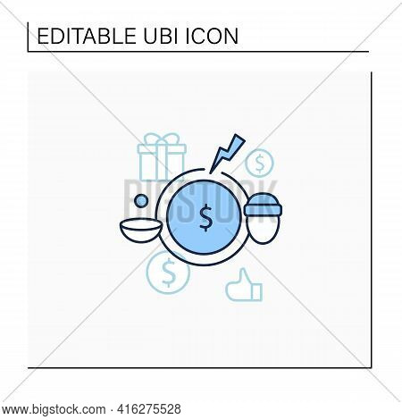 Breaking Poverty Cycle Line Icon. Unemployment Benefit. State Assistance.universal Basic Income Conc