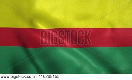 Humacao Flag, City Of Puerto Rico. 3d Illustration.
