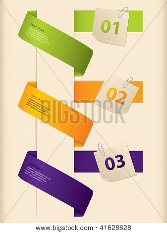 Infográfico Design com fitas e Notepapers