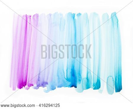 Vivid pink-blue watercolor painting, artistic abstract background, beautiful design element