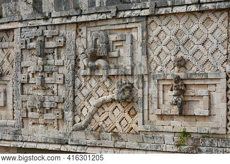 Details Of Mayan Puuc Architecture Style - Uxmal, Mexico.
Puuc Architecture Is A Maya Architectural 