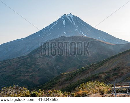 View Of The Opasny Canyon Near The Mutnovsky Volcano. The Depth Of The Canyon Surprises With Its Sca