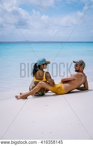 Small Curacao Island Famous For Day Trips And Snorkeling Tours On White Beaches Blue Clear Ocean, Cu