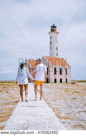 Small Curacao Island Famous For Day Trips And Snorkeling Tours On White Beaches Blue Clear Ocean, Cu