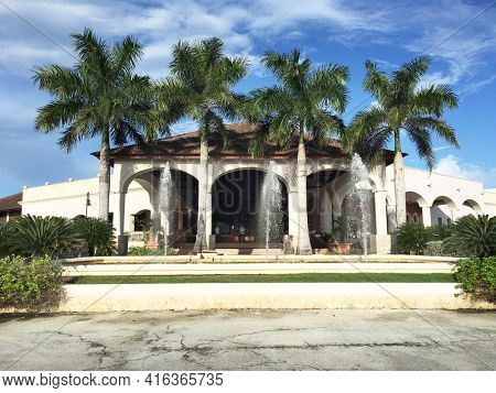PUNTA CANA, DOMINICAN REPUBLIC - DEC 20, 2016: Main Lobby entrance at Dreams Resort and Spa, Punta Cana. The resort is one of several properties in the AMResorts Collection.