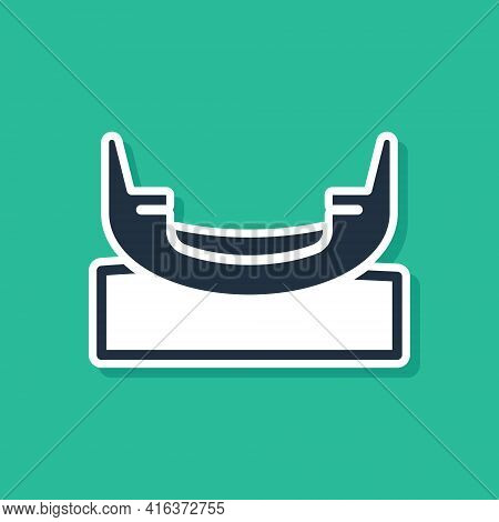 Blue Boat Swing Icon Isolated On Green Background. Childrens Entertainment Playground. Attraction Ri