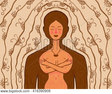 Illustration Of The Question Of Belonging To The Male Female Sex. Transgender. A Man Who Is A Woman.