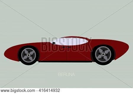 Vintage Berlina Car, Side View Of Car, Automobile, Motor Vehicle