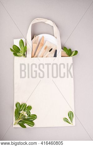 Cotton Eco Bag. Clipping Path. Textile Fabric Customer Package Mock Up Template. Consumer Reusable. 