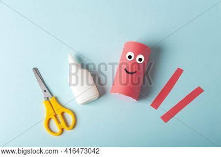 Diy And Kids Creativity. Step By Step Instruction: How To Make Octopus From Toilet Roll Tube. Step2