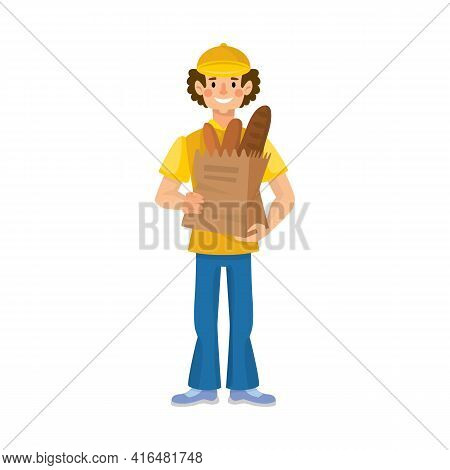 Isolated Object Of Baker And Man Icon. Collection Of Baker And Packaging Stock Vector Illustration.
