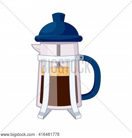 Isolated Object Of Teapot And Coffee Symbol. Set Of Teapot And Kitchen Stock Vector Illustration.