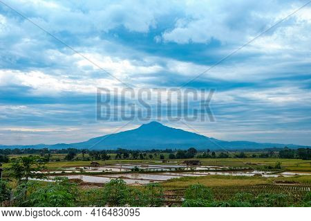 Tampomas Mountain And Rice Field, Sumedang, West Java, Indonesia