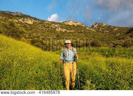 Beautiful landscapes on the Carian trail. Aegean Sea, Turkey.