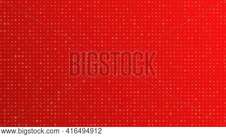 Abstract Geometric Background Of Sircles. Red Pixel Background With Empty Space. Vector Illustration