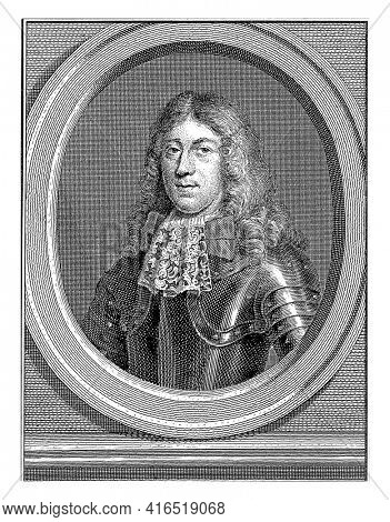 Portrait of Hendrik Casimir II, vintage engraving.