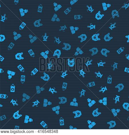 Set Muslim Man, Islamic Teapot, Pig And Bottle Of Water On Seamless Pattern. Vector