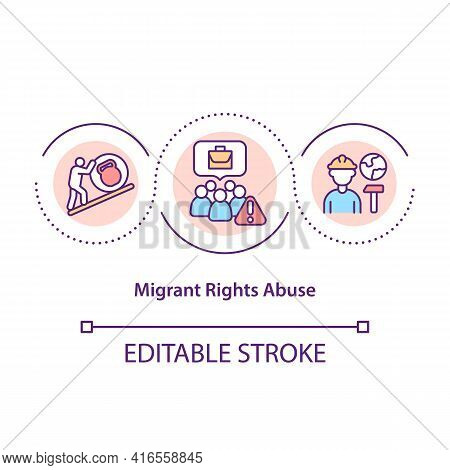 Migrant Rights Abuse Concept Icon. Foreigner Unfair Treatment. Immigrant Workers Discrimination Idea