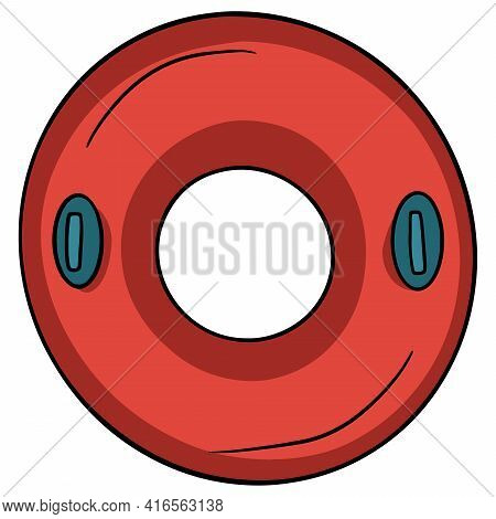 Swimming Circle. Lifebuoy. An Inflatable Ring For Those Who Cannot Swim. Things You Need On The Beac