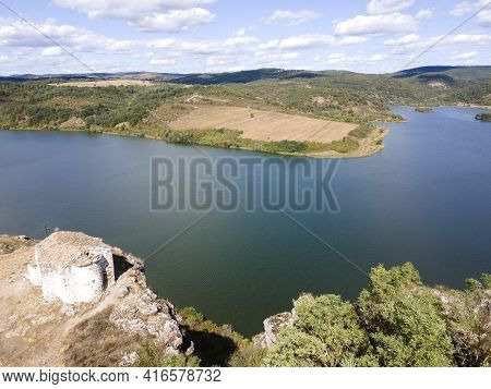 Amazing Aerial View Of Pchelina Reservoir, Pernik Region, Bulgaria
