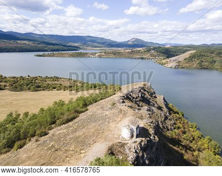 Amazing Aerial View Of Pchelina Reservoir, Pernik Region, Bulgaria