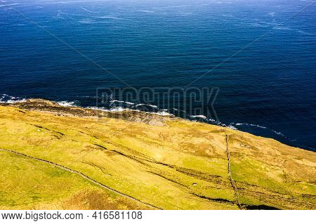 Aerial View Of Dunmore Head By Portnoo In County Donegal, Ireland.