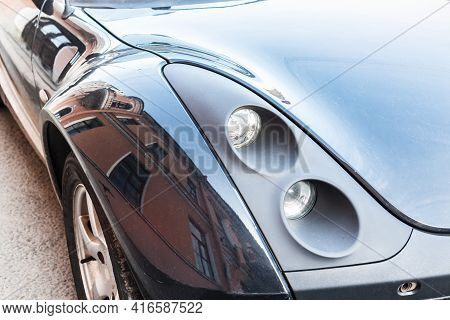 Electro Car Gray Details Lights And Mirrors Aerodynamics Crossover